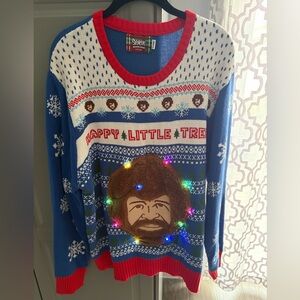 Spencer's Festive Blue and Red Sweater